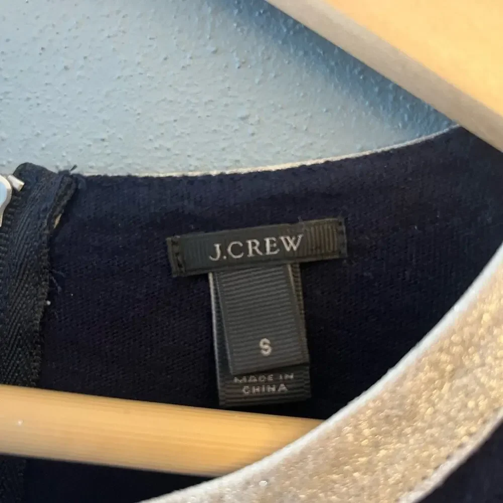 J. Crew Sweater Knit Top with Leather Trim